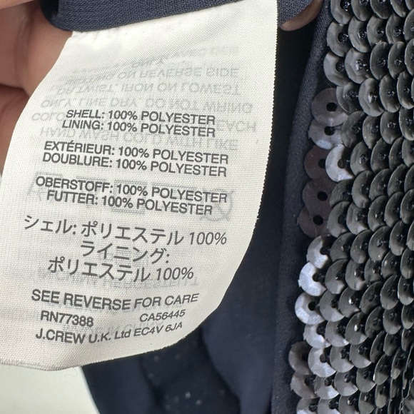 J Crew Sequin Party Dress Wedding Cocktails Navy Blue Womens 4 - Picture 6 of 8